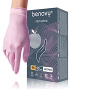 Перчатки BENOVY Nitrile MultiColor - Розовые
